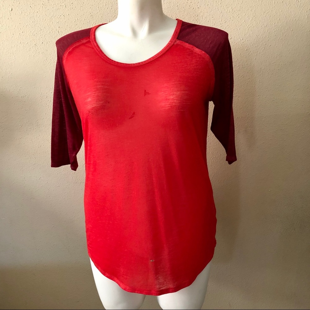 3/$15 Red/maroon 3/4th sleeve tee